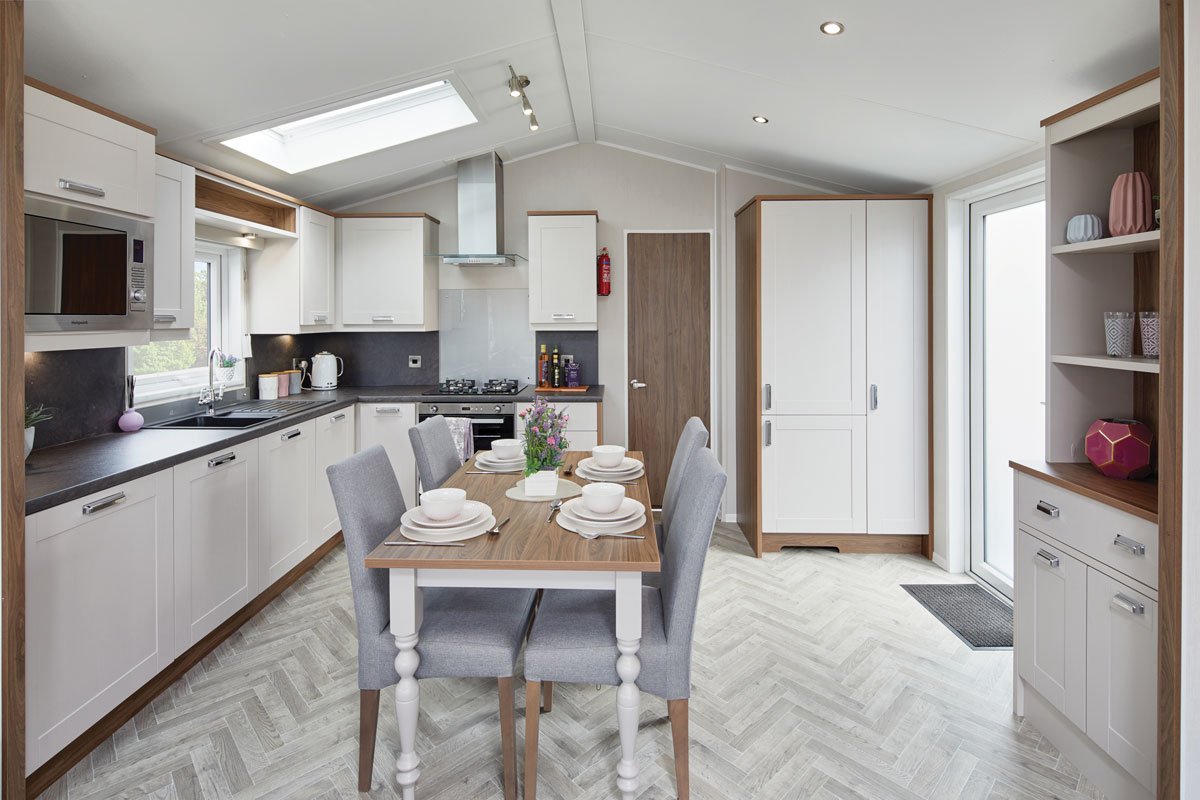 interior holiday homes at Hawthorns Caravan Park